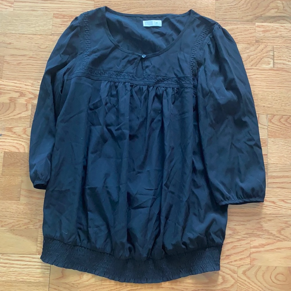 Black Old Navy Maternity Peasant Style Top